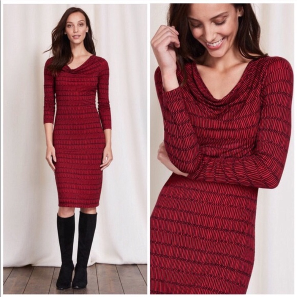 Boden Long Sleeve Cowl Neck Dress